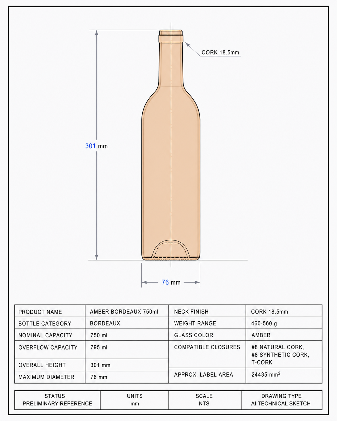 玻璃瓶 CAD 生成器预览示例